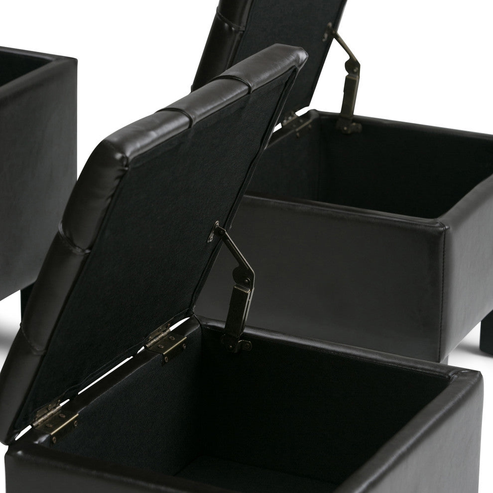 Dover 3 Piece Storage Ottoman
