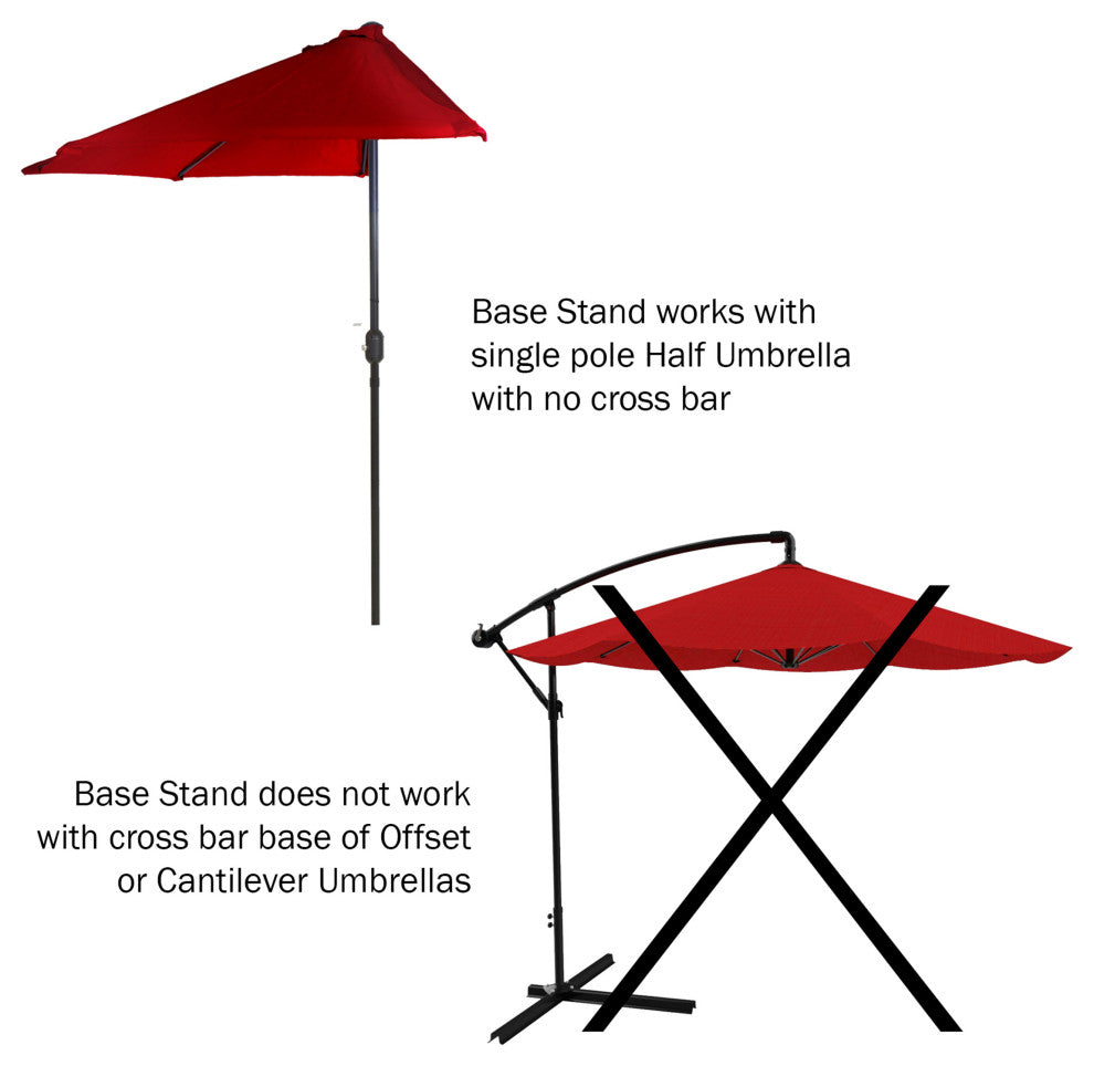Pure Garden Half Moon 34 lb Weighted Semicircle Umbrella Base