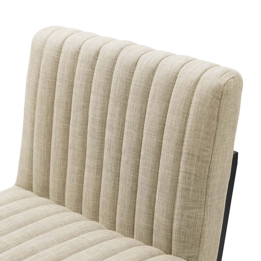 Indulge Channel Tufted Fabric Counter Stool-Beige