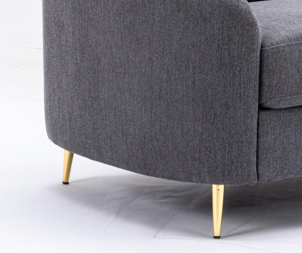 Yuina 34"W Upholstered Sofa, Gray Linen