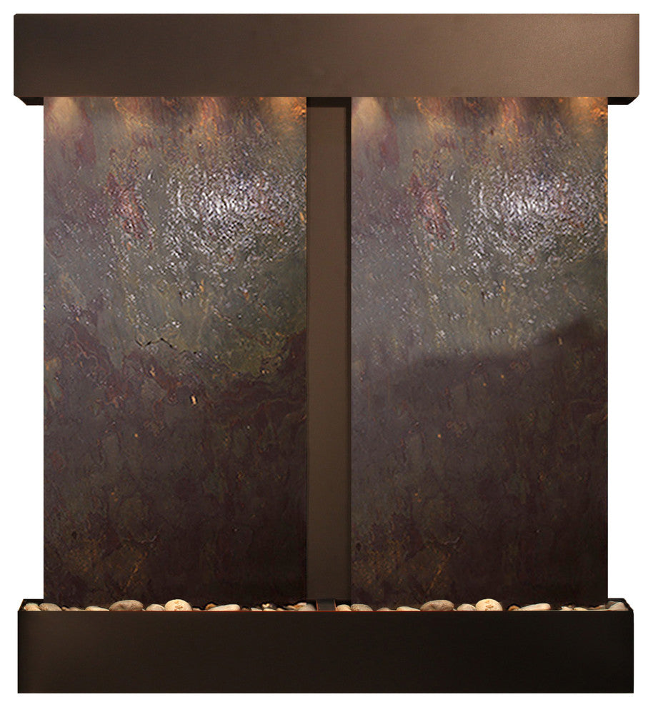 Aspen Falls Water Fountain, Multi-Color, Blackened Copper, Square