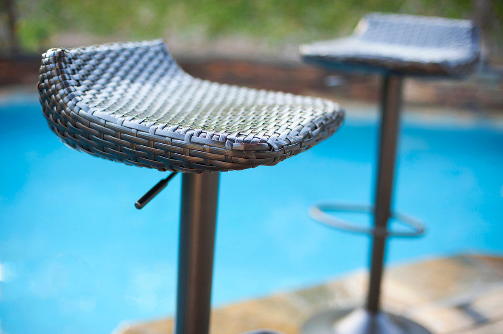 Deco Woven Outdoor Bar Stools (Indoor/Outdoor), Set of 2 by RST