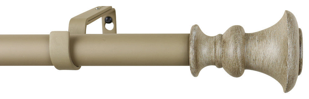 1" Diameter Tavo Curtain Rod, 48"-84", Cottage