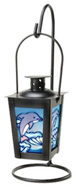 Iron Dolphin Hanging Candle Holder