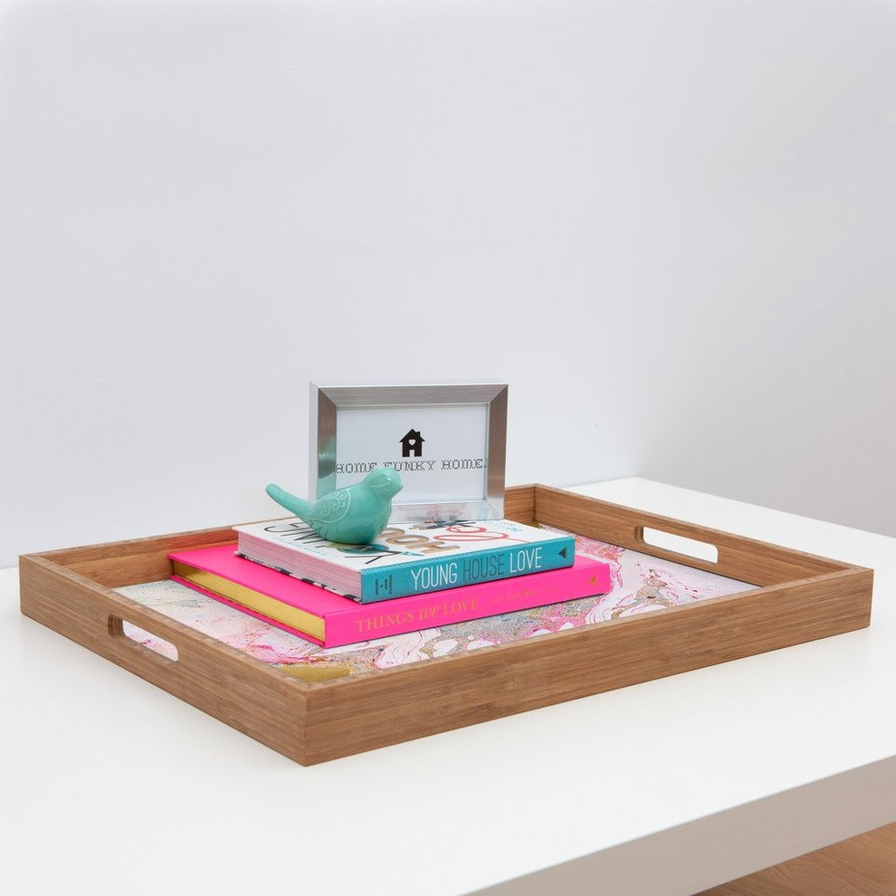 Iveta Abolina Winter Marble Rectangular Tray, 18"x14"