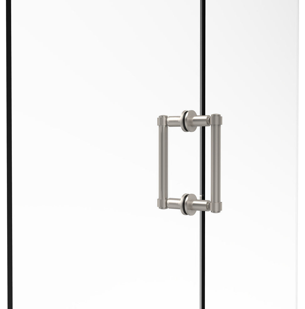 Contemporary 6" Back to Back Shower Door Pull, Satin Nickel