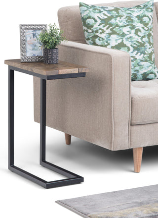 Skyler C Side Table With Marble Top, Beach Brown