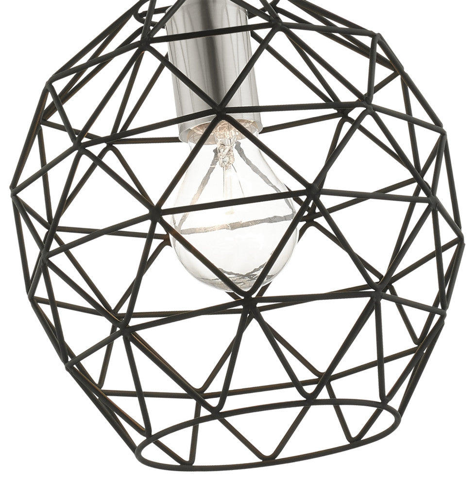 Black Geometric, Farmhouse, Industrial, Abstract, Rustic Pendant