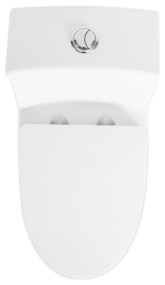 Sinber 28" One Piece Bathroom Toilet with Cotton White Finish and and Dual Flush