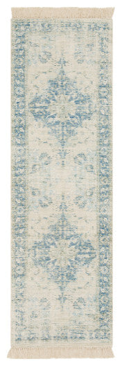 Surya Zainab ZAI-2300 2'6"x8' Rug, Sky Blue/Navy/Sage/Lime/Dark Green/White