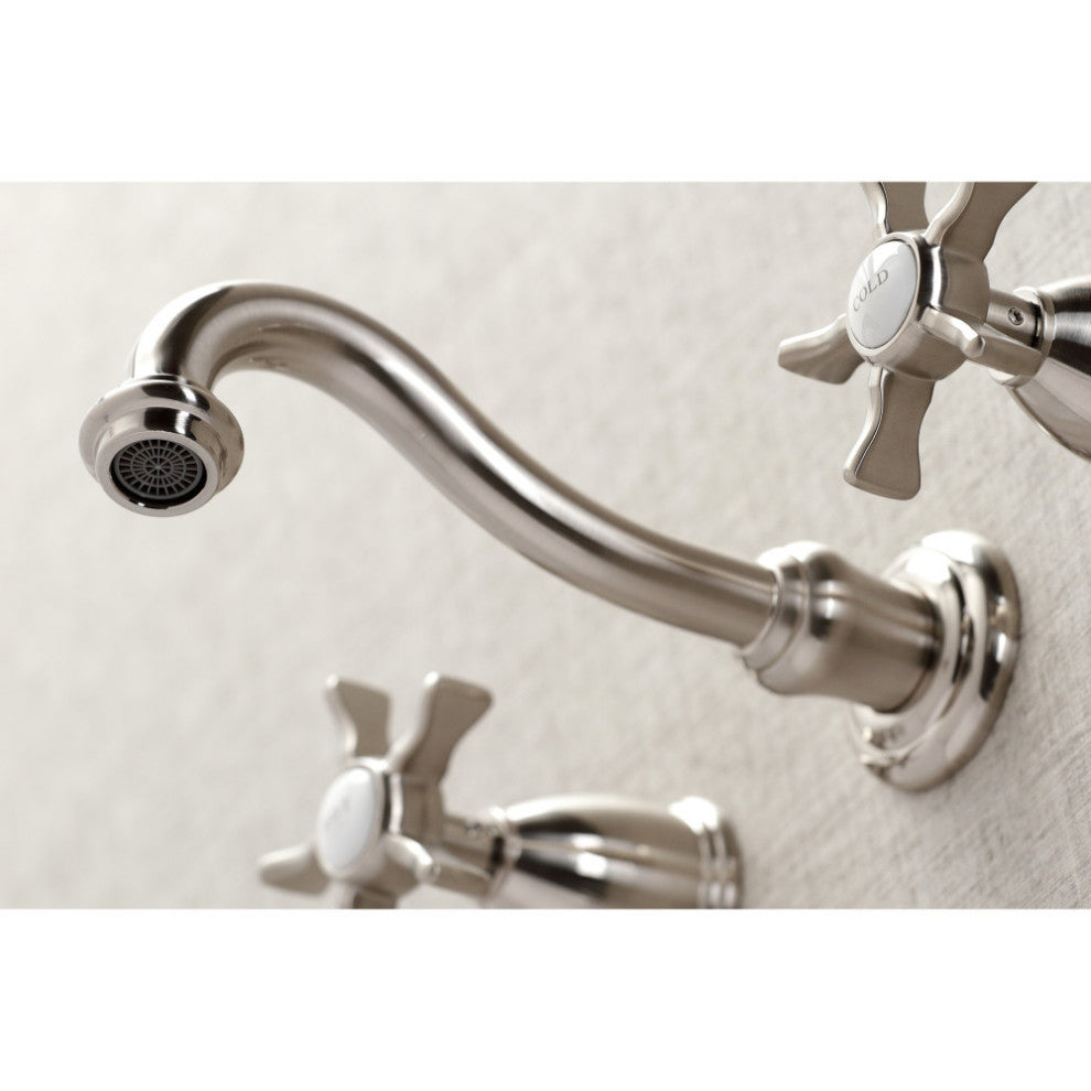 KS3028NX Two-Handle Wall Mount Tub Faucet, Brushed Nickel