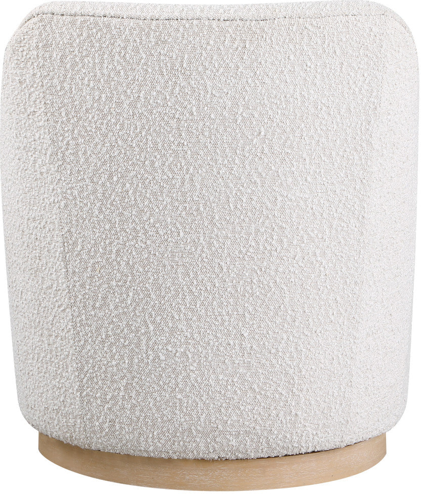 Clarita Swivel Accent Chair, Cream, Boucle Fabric