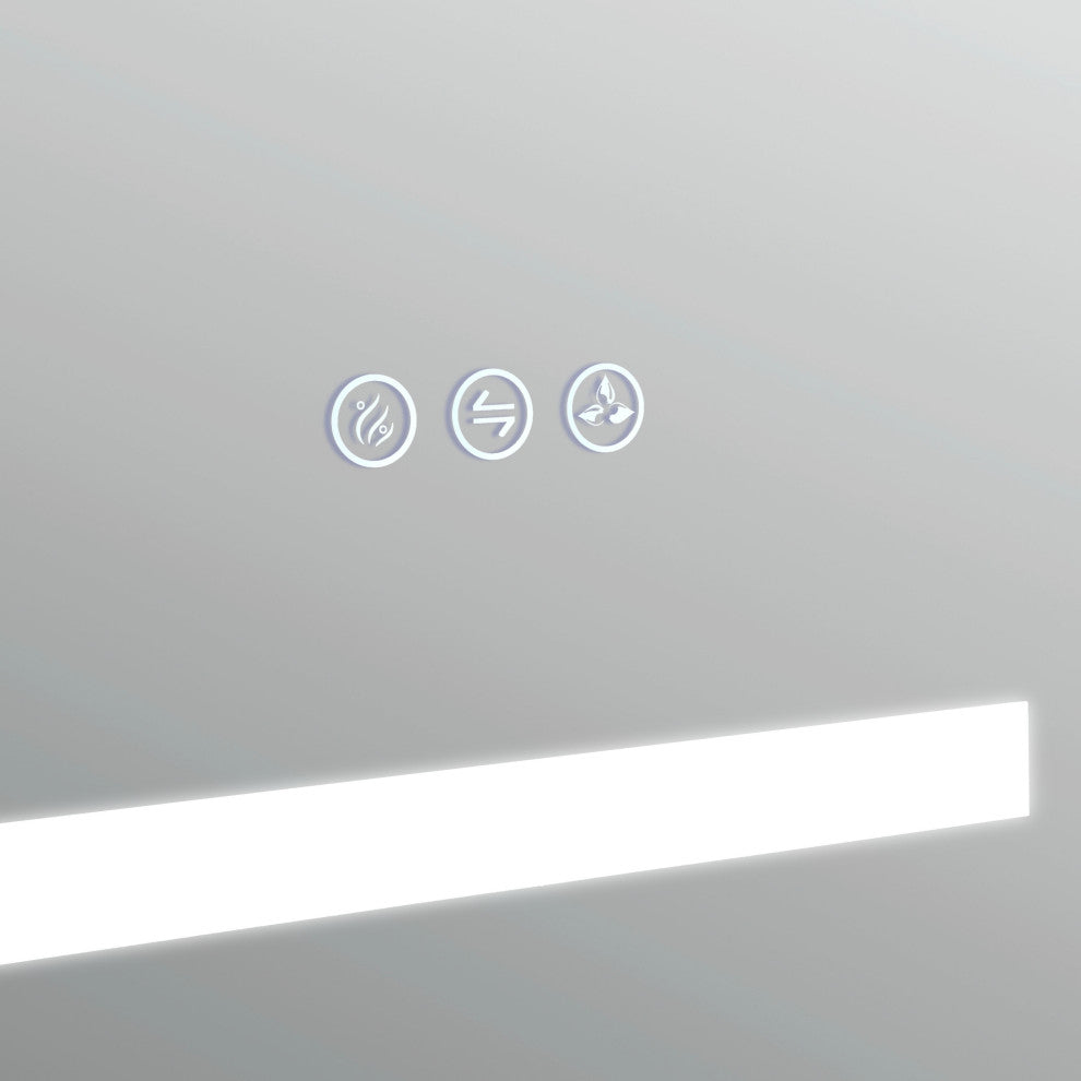 LED Medicine Cabinet With Defog, Dimmer, Makeup Mirror, Outlets, 36x32