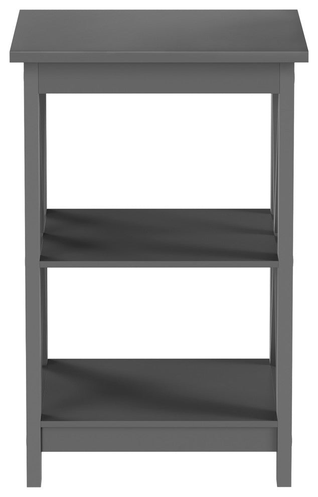 Side Tables, Two Shelves, Gray