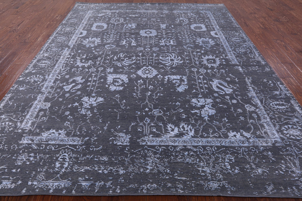 Hand Knotted Persian Wool and Silk Rug 8' 2" X 10' 0" Q6202