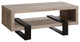 Living Room Coffee Table With Shelf, Gray