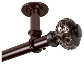 Kubrik Ceiling 1" Curtain Rod/Room Divider, Bronze, 48-84"