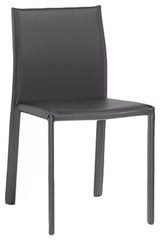 Ridge Leather Dining Chair, Gray
