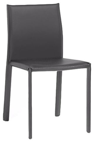 Ridge Leather Dining Chair, Gray