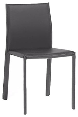 Ridge Leather Dining Chair, Gray
