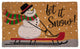 Natural Coir Rectangular "Let it Snow" Christmas Doormat 18" x 30"