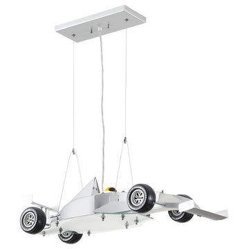 Silver Race Car Driver Light With Frosted Glass