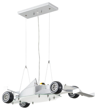 Silver Race Car Driver Light With Frosted Glass