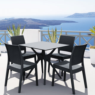 Compamia Ibiza 5-Piece Square Outdoor Dining Set, Dark Gray