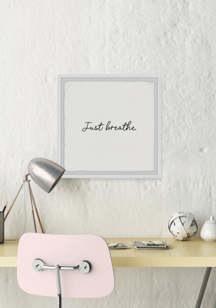 "Just Breathe III" Framed Painting Print, 32x32