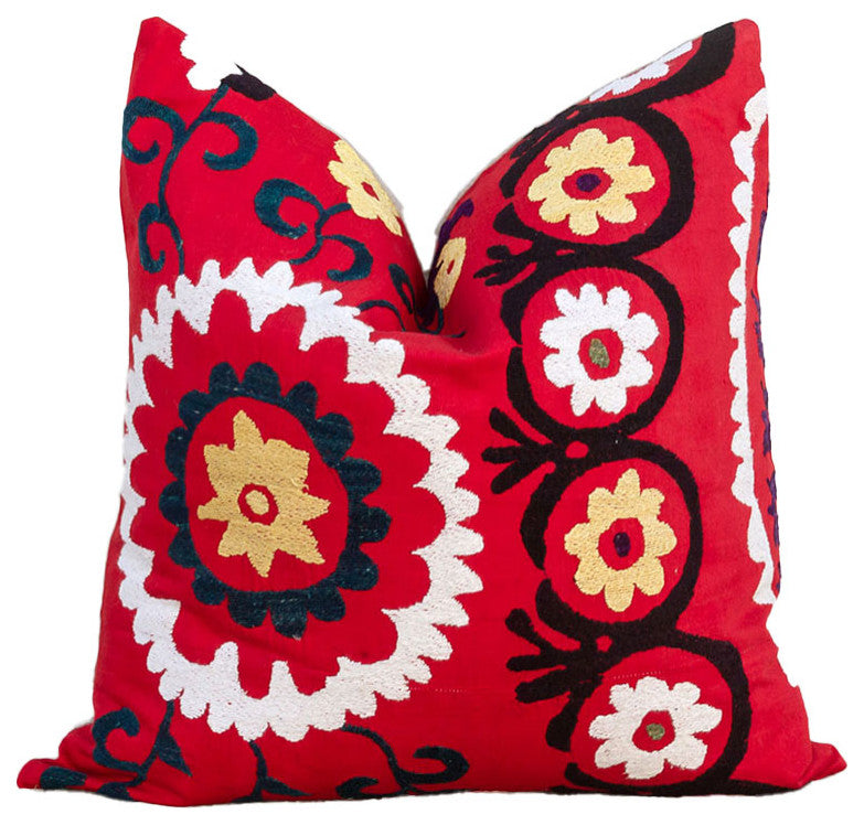 Summer Vintage Floral Suzani Pillow