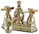 4" Centerset Bathroom Faucet WithBrass Pop-Up, Polished Brass