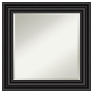 Colonial Black Beveled Wall Mirror - 26 x 26 in.