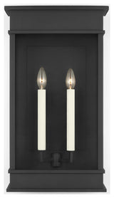 Cupertino 2-Light Outdoor Large Wall Lantern Sconce Light, Textured Black