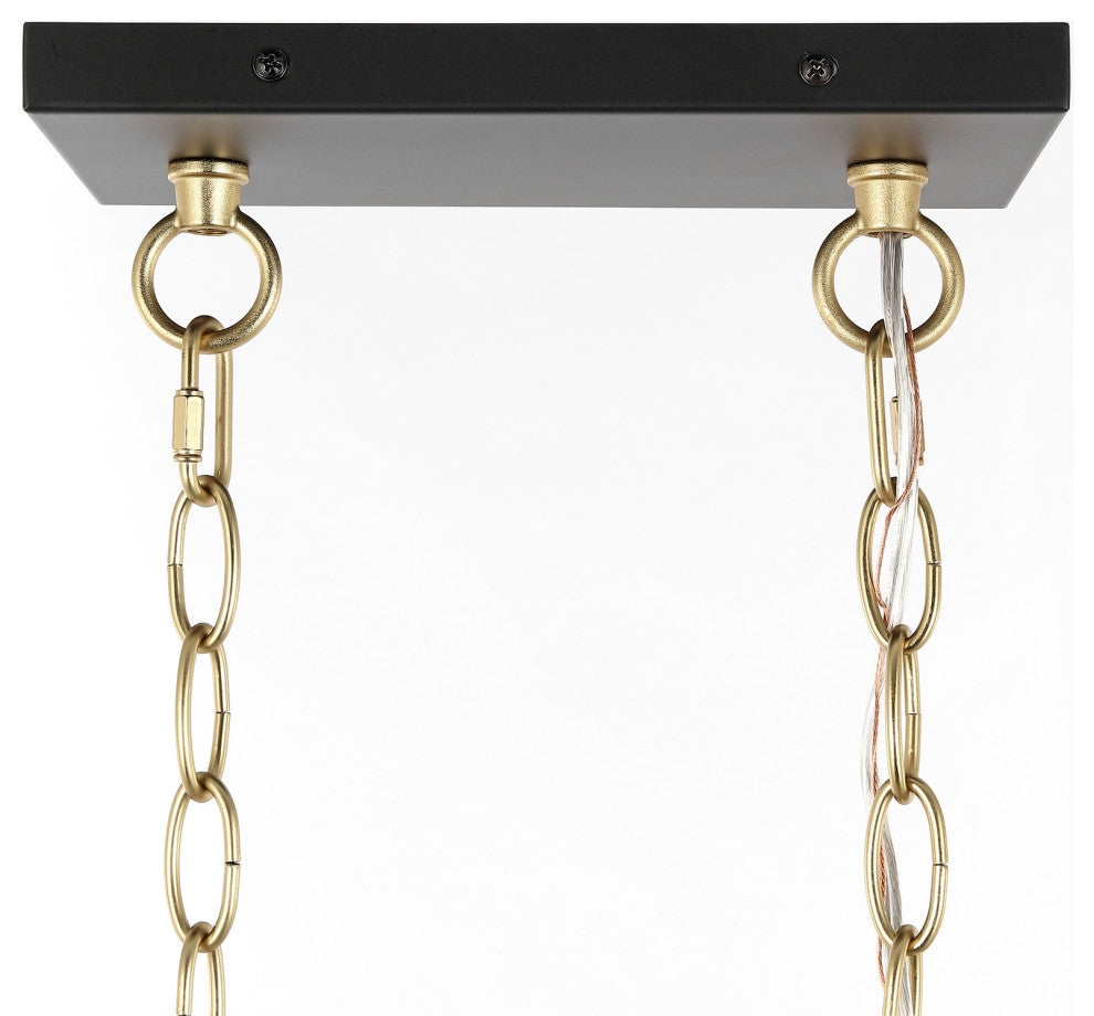 5-Light Kitchen Island Linear Pendant Chandelier, Black