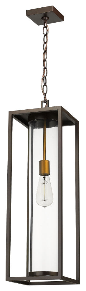 Zlite 584CHB-DBZ-OBS 1-Light Outdoor Chain Mount Ceiling Fixture, Clear