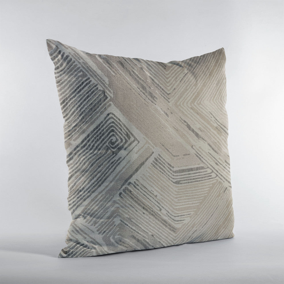 Plutus Brown Hidden Tour Abstract Luxury Throw Pillow, 26"x26"