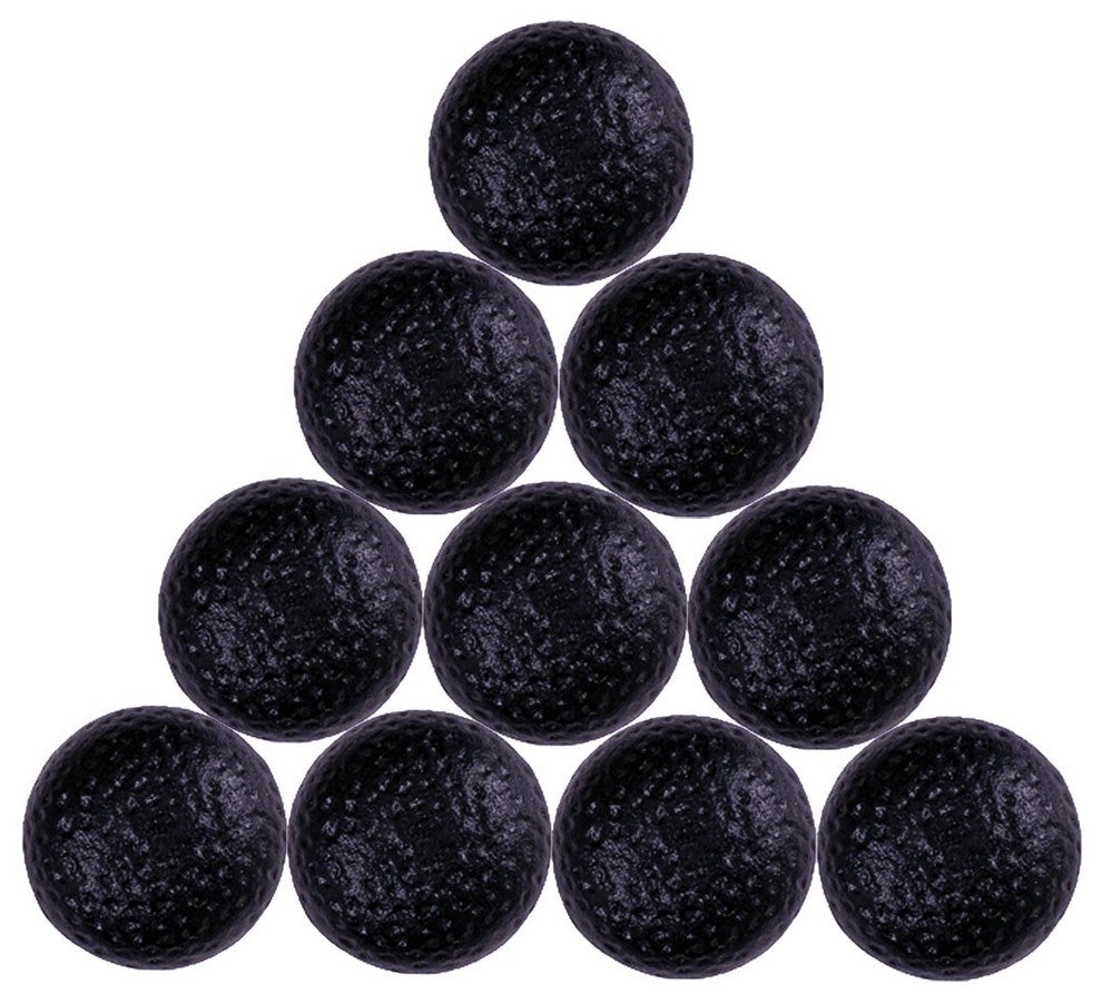 Antique Round Kitchen Cabinet Knobs Black Wrought Iron 1.25" D Pack of 10