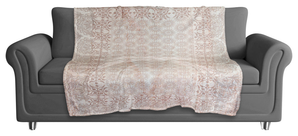 Paisley Sunburt Peach Pattern Blanket 50x60 Coral Fleece Blanket