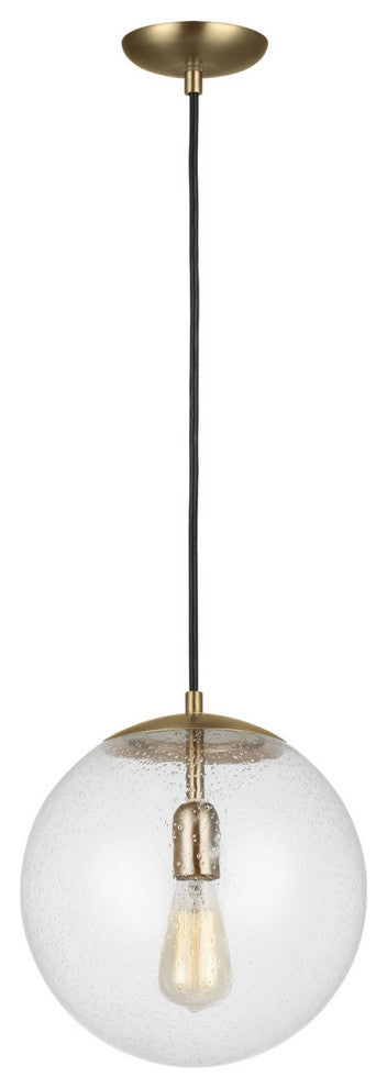 Leo - Hanging Globe 1-Light Pendant, Satin Brass