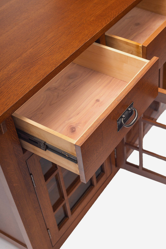 Mission Style Solid Oak Sideboard, Craftsman Style Oak TV Stand