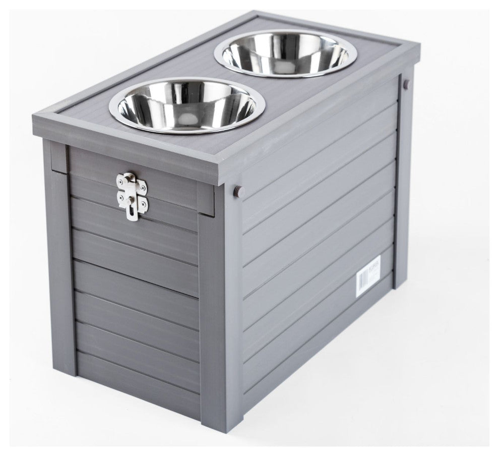 ECOFLEXÂ® Piedmont 2-Bowl Diner with Sliding Lid Storage Bin -Russet, Gray