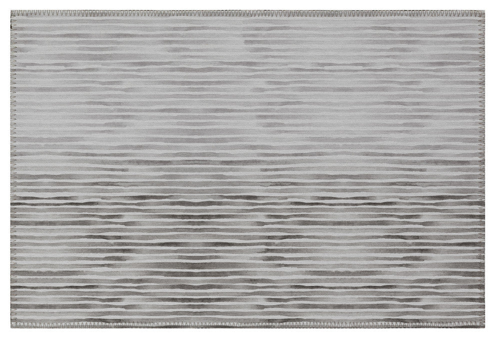 Indoor/Outdoor Seabreeze SZ8 Pewter Machine Washable 1'8" x 2'6" Rug