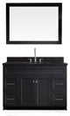 Hamlet 49" Single Sink Vanity Set, Black, With Mirror, Granite Countertop