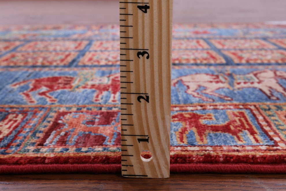 2' 9" X 3' 11" Antiqued Pazyryk Historical Design Handmade Rug Q10878