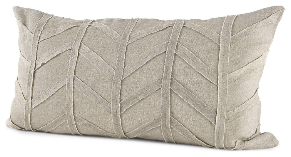 Light Gray Chevron Textured Lumbar Pillow Cover