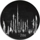 Dubai Dark Silhouette, Cityscape Painting Round Wall Art, 36"