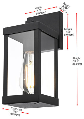 Home Living 4" Outdoor Wall Sconce, Black