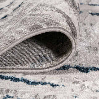 Slant Modern Abstract Area Rug, Gray/Blue, 4 X 6