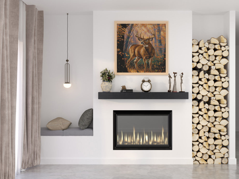 Modern Farmhouse Fireplace Mantels, Midnight Black, 60" L X 5.5" H X 6.25" D