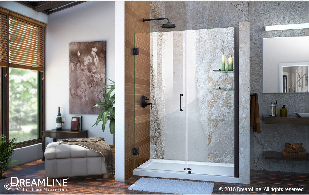 Dreamline Unidoor Min 49" To Max 50" Frameless Hinged Shower Door
